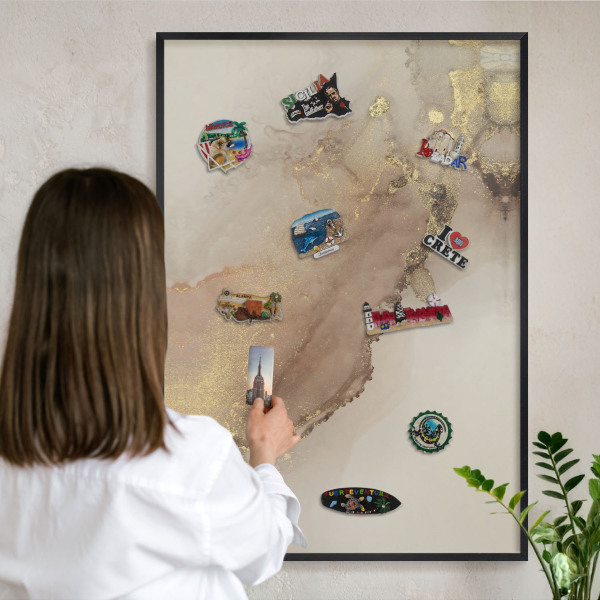 Panou magnetic mural decorativ cadru negru Strălucire elegantă