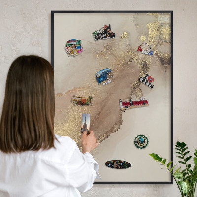 Panou magnetic mural decorativ cadru negru Strălucire elegantă