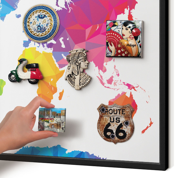 Panou magnetic mural decorativ cadru negru Hartă de culori