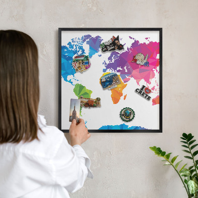 Panou magnetic mural decorativ cadru negru Hartă de culori