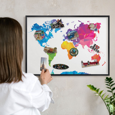 Panou magnetic mural decorativ cadru negru Hartă de culori