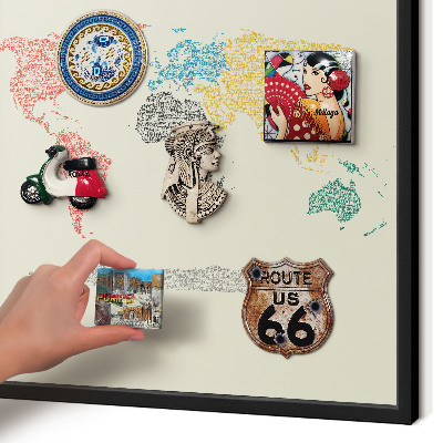 Panou magnetic mural decorativ cadru negru Harta lumii