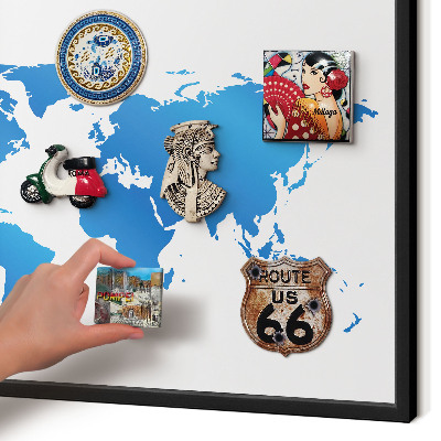 Panou magnetic mural decorativ cadru negru Harta lumii