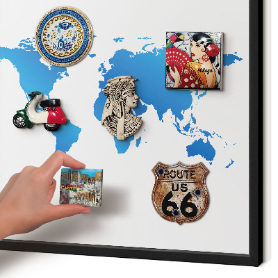 Panou magnetic mural decorativ cadru negru Harta lumii