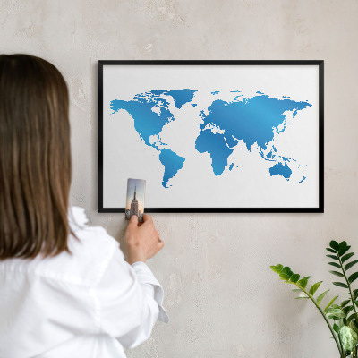 Panou magnetic mural decorativ cadru negru Harta lumii