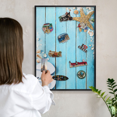 Panou magnetic mural decorativ cadru negru Odihnă de sărbătoare