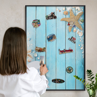 Panou magnetic mural decorativ cadru negru Odihnă de sărbătoare