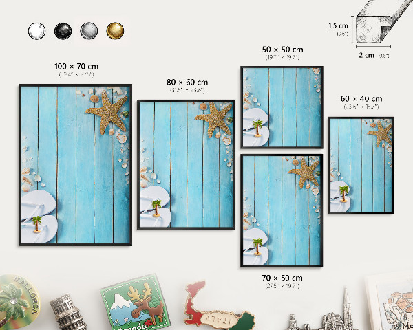 Panou magnetic mural decorativ cadru negru Odihnă de sărbătoare