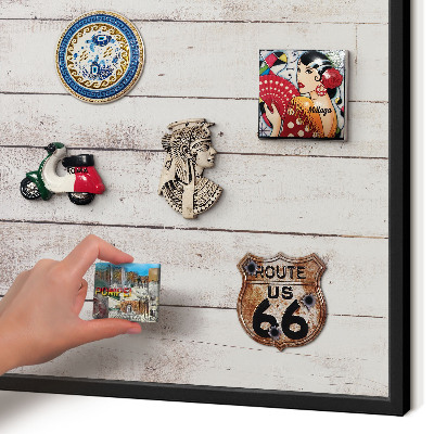 Panou magnetic mural decorativ cadru negru Lemn deschis