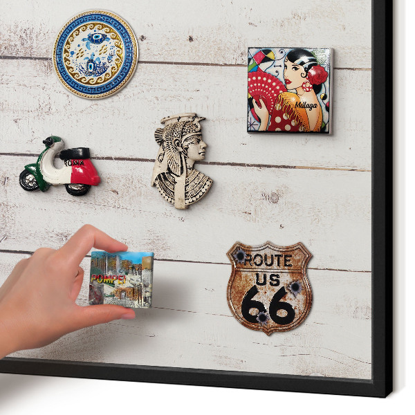 Panou magnetic mural decorativ cadru negru Lemn deschis