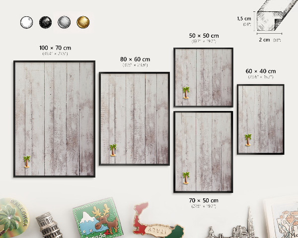 Panou magnetic mural decorativ cadru negru Lemn deschis