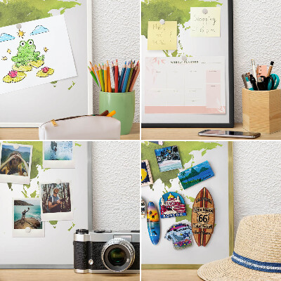 Panou magnetic mural decorativ cadru negru Hartă verde