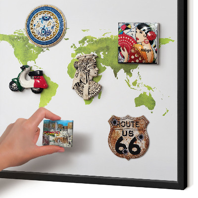 Panou magnetic mural decorativ cadru negru Hartă verde