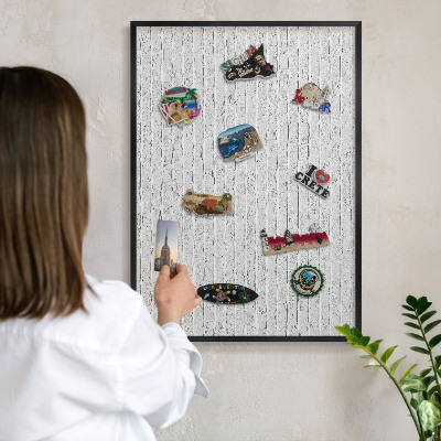 Panou magnetic mural decorativ cadru negru Zid de cărămidă