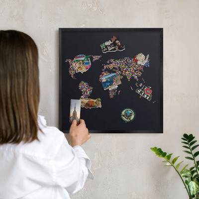Panou magnetic mural decorativ cadru negru Hartă de culori