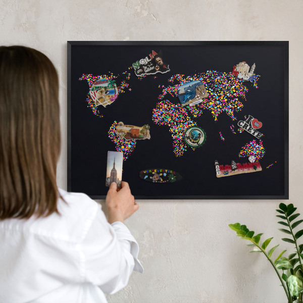Panou magnetic mural decorativ cadru negru Hartă de culori