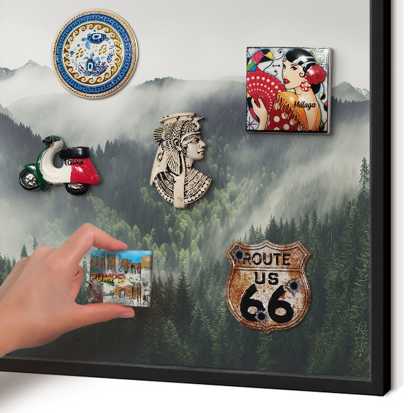 Panou magnetic mural decorativ cadru negru Munți verzi