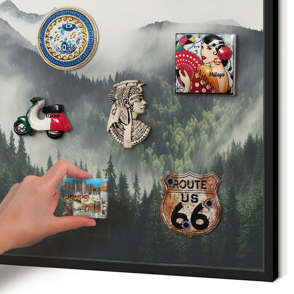 Panou magnetic mural decorativ cadru negru Munți verzi