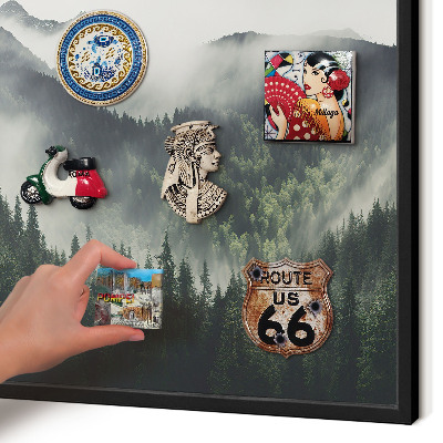 Panou magnetic mural decorativ cadru negru Munți verzi
