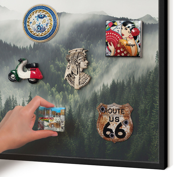 Panou magnetic mural decorativ cadru negru Munți verzi