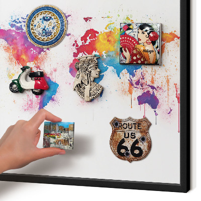 Panou magnetic mural decorativ cadru negru Hartă de culori