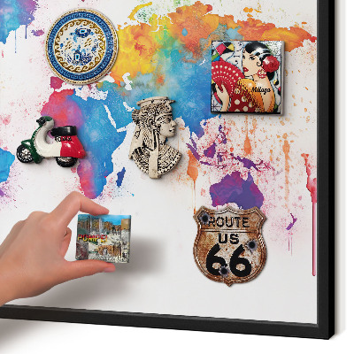 Panou magnetic mural decorativ cadru negru Hartă de culori