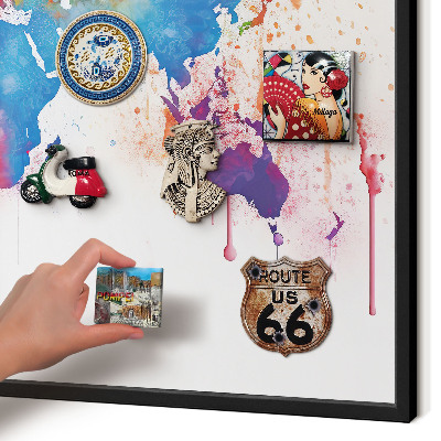 Panou magnetic mural decorativ cadru negru Hartă de culori