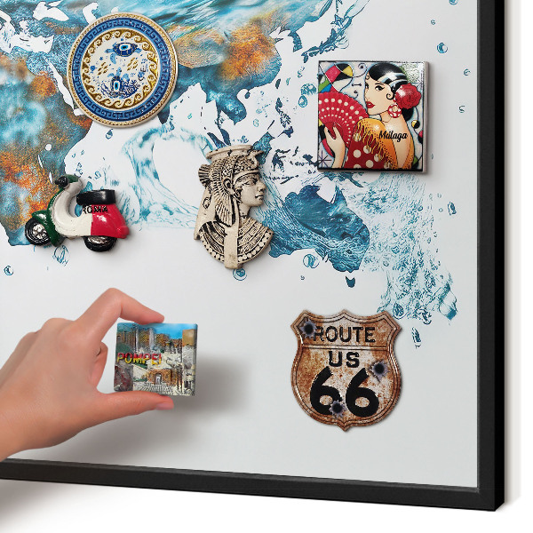 Panou magnetic mural decorativ cadru negru Harta apei