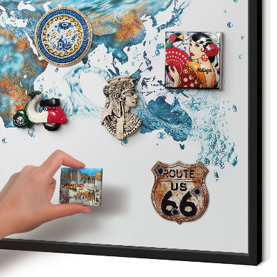 Panou magnetic mural decorativ cadru negru Harta apei
