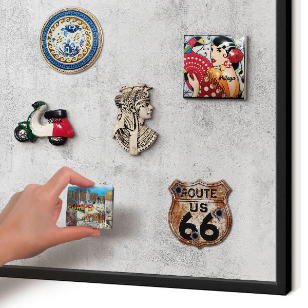 Panou magnetic mural decorativ cadru negru Beton brut