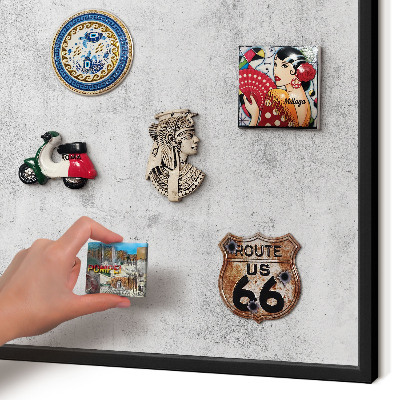 Panou magnetic mural decorativ cadru negru Beton brut