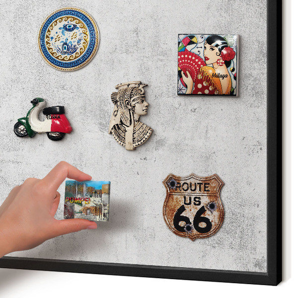 Panou magnetic mural decorativ cadru negru Beton brut