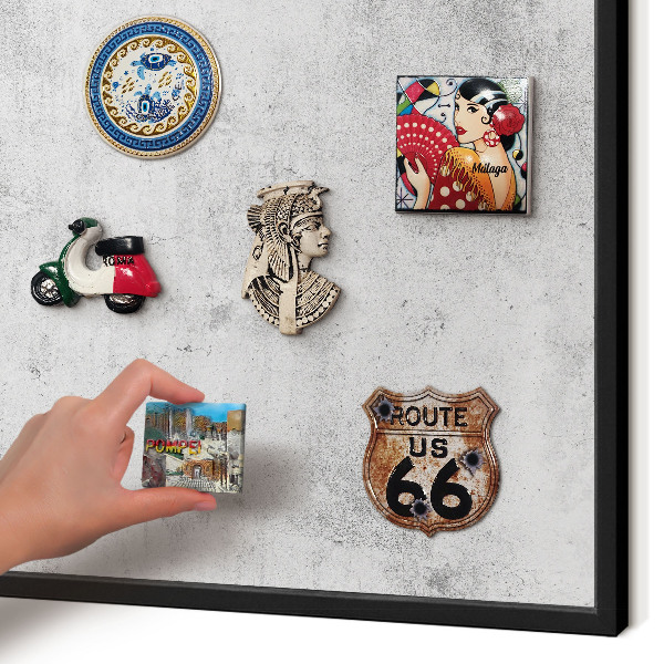 Panou magnetic mural decorativ cadru negru Beton brut