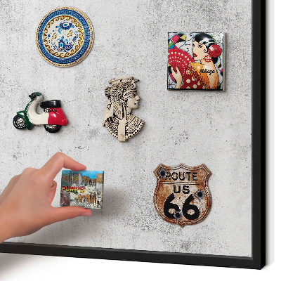 Panou magnetic mural decorativ cadru negru Beton brut