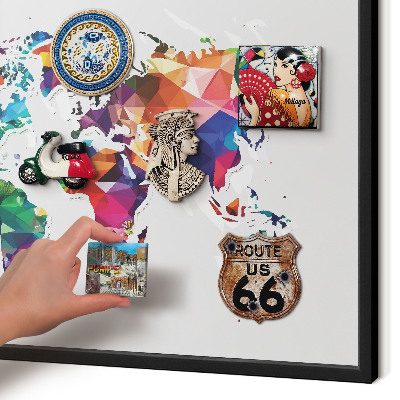 Panou magnetic mural decorativ cadru negru Harta lumii