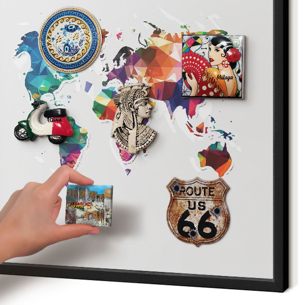 Panou magnetic mural decorativ cadru negru Harta lumii