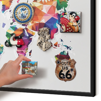 Panou magnetic mural decorativ cadru negru Harta lumii