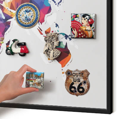 Panou magnetic mural decorativ cadru negru Harta lumii