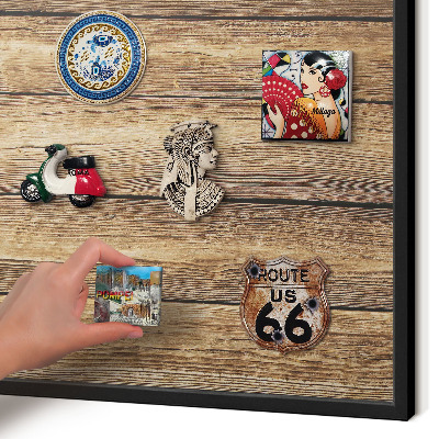 Panou magnetic mural decorativ cadru negru Textură de lemn