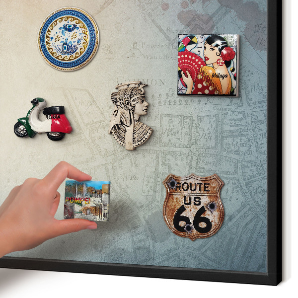 Panou magnetic mural decorativ cadru negru Hartă veche
