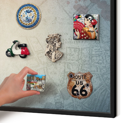 Panou magnetic mural decorativ cadru negru Hartă veche