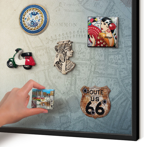 Panou magnetic mural decorativ cadru negru Hartă veche