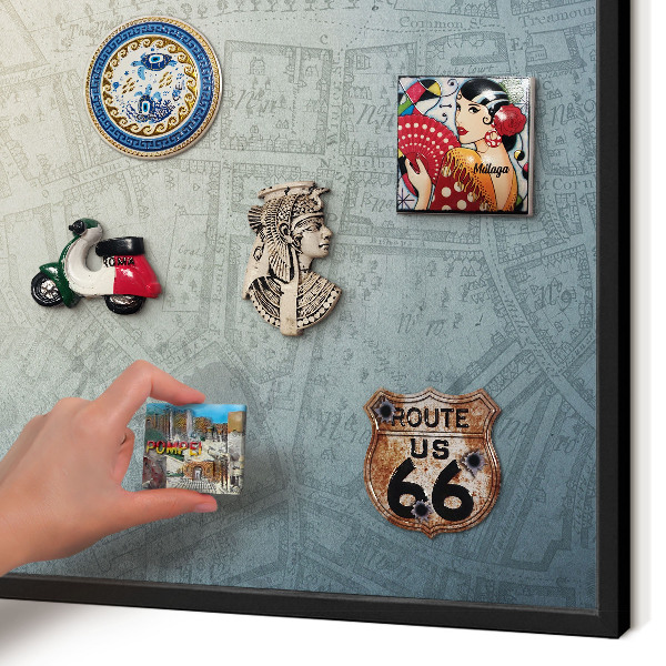 Panou magnetic mural decorativ cadru negru Hartă veche