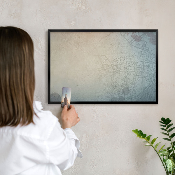 Panou magnetic mural decorativ cadru negru Hartă veche