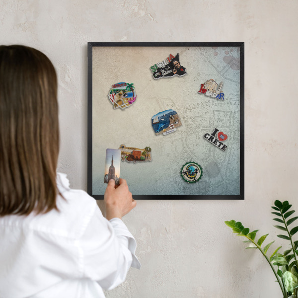 Panou magnetic mural decorativ cadru negru Hartă veche