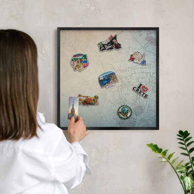 Panou magnetic mural decorativ cadru negru Hartă veche