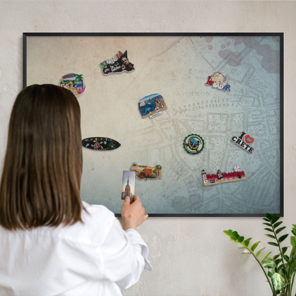 Panou magnetic mural decorativ cadru negru Hartă veche