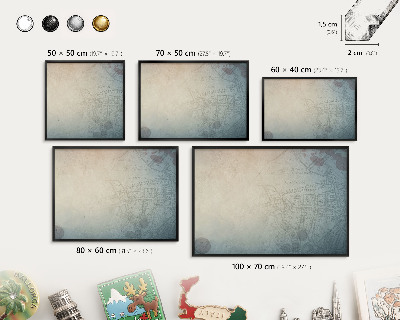 Panou magnetic mural decorativ cadru negru Hartă veche
