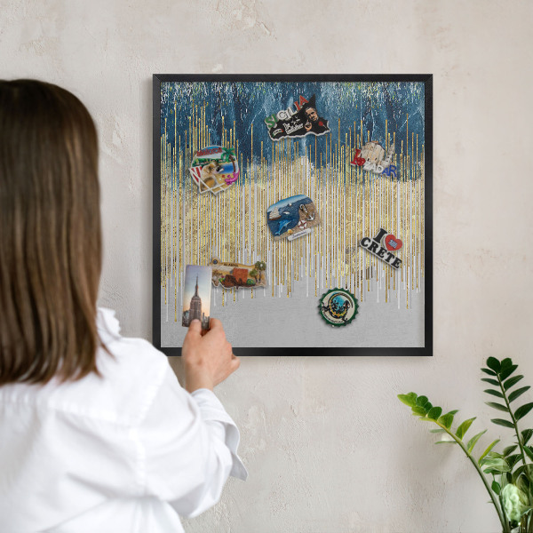 Panou magnetic mural decorativ cadru negru Pădure abstractă