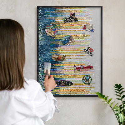 Panou magnetic mural decorativ cadru negru Pădure abstractă
